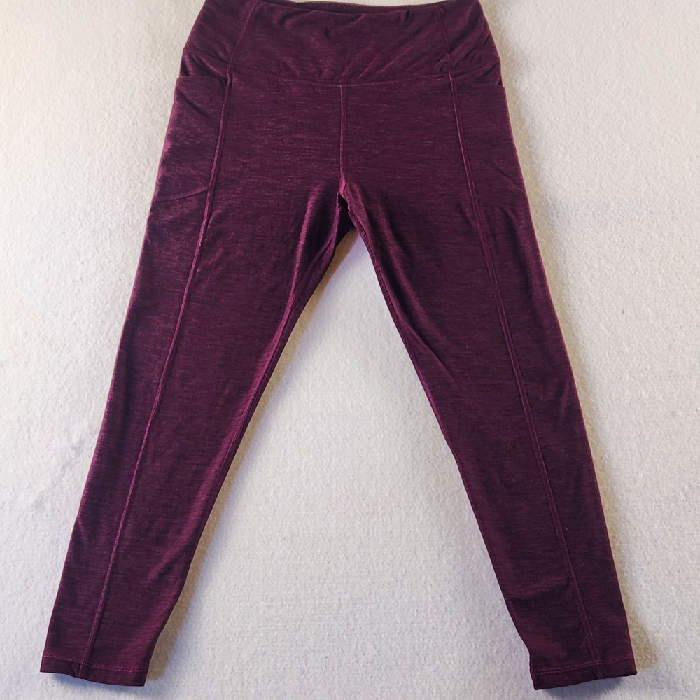 Victoria's Secret Purple Heathered High Rise Ankle Leggings 12 Pockets Stretch